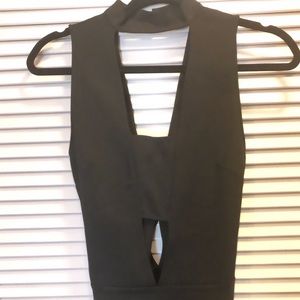Brand new black bodysuit with built-in choker